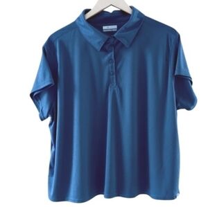 Columbia Tidal Tee Polo Slate Blue Button Up Sz 2X